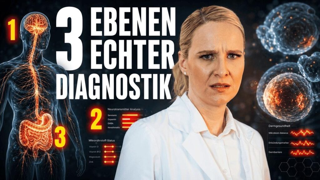 Frau Bach mit Zahlen Daten und Fakten zum Körper im Hintergrund